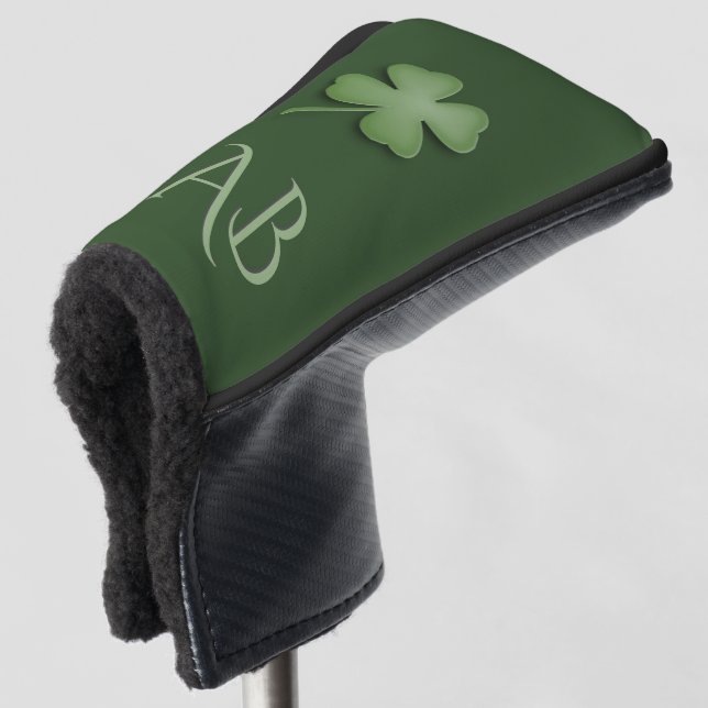 Couvre-club De Golf Monogramme de quatre feuilles de trèfle (Devant 3/4)