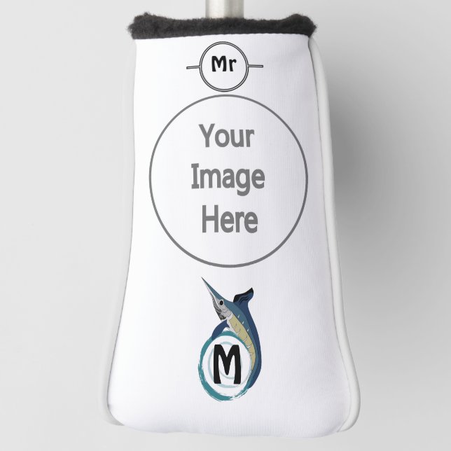 Couvre-club De Golf Monogramme de saut d'espadon (Tourné à 90°)