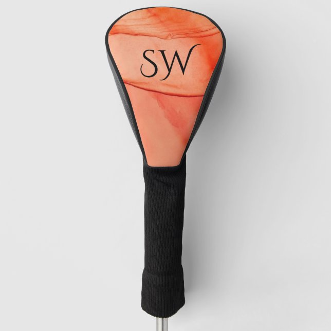 Couvre-club De Golf Monogramme de Sherbet orange (Devant)
