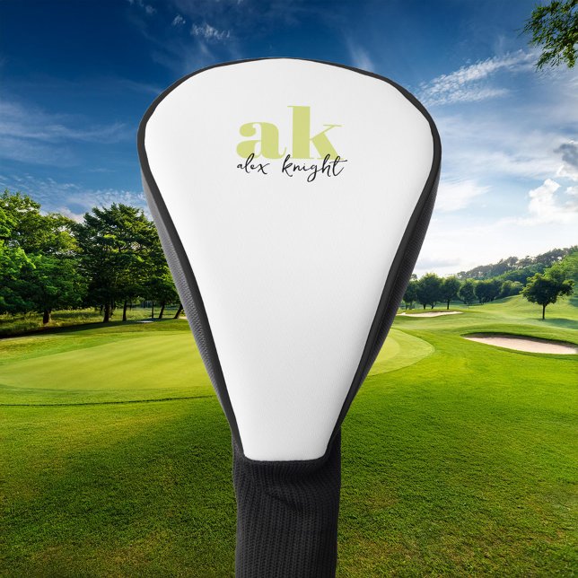 Couvre-club De Golf Monogramme de signature rétro (Créateur téléchargé)
