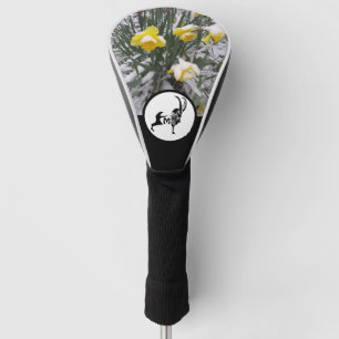 Couvre-club De Golf Monogramme de silhouette de bélier noir avec phot