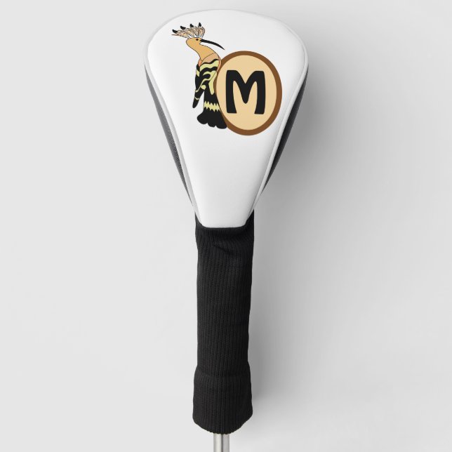 Couvre-club De Golf Monogramme d'oiseau Whimsical Hoopoe (Devant)