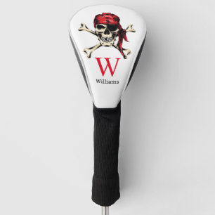 Couvre-club De Golf Monogramme du crâne pirate