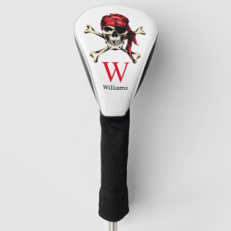 Couvre-club De Golf Monogramme du crâne pirate