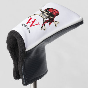 Couvre-club De Golf Monogramme du crâne pirate
