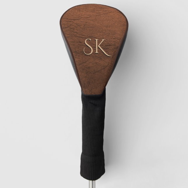 Couvre-club De Golf Monogramme en cuir Brown (Devant)