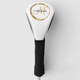 Couvre-club De Golf Monogramme et nom d'or net