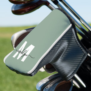 Couvre-club De Golf Monogramme Initial Nom Personnalisé Vert