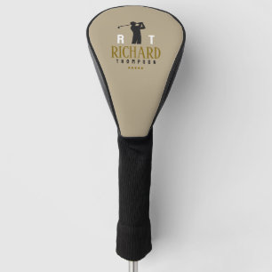 Couvre-club De Golf Monogramme Logo pour golfeurs élégants sépia