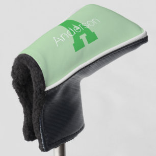 Couvre-club De Golf Monogramme moderne   Pale & Kelly Green