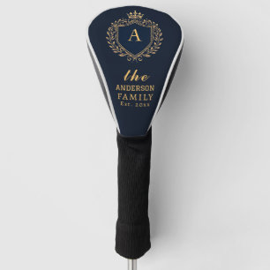 Couvre-club De Golf Monogramme personnalisé du nom de famille Emblème
