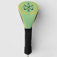 Monogramme Personnalisé Elégant Golf Gold Wreath