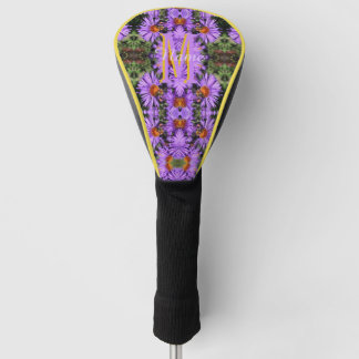 Couvre-club De Golf Monogramme personnalisé initiale nom abeille aster