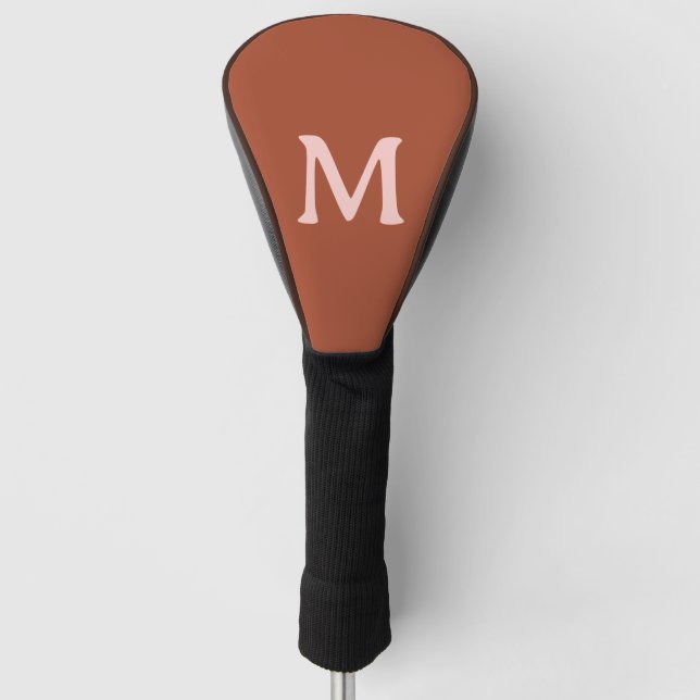 Couvre-club De Golf Monogramme personnalisé orange brûlé (Devant)