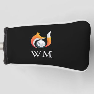 Couvre-club De Golf Monogramme Personnalisé Renard Et Balle Élégants