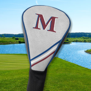 Couvre-club De Golf Monogramme personnalisé Rouge Blanc Bleu Bleu