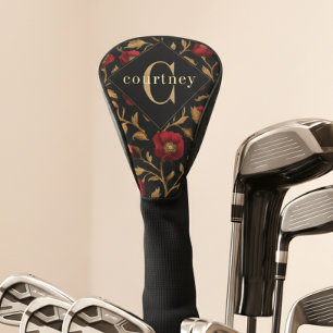 Couvre-club De Golf Monogramme Poppy Rouge Or William Morris