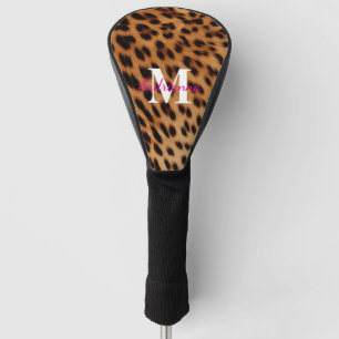Couvre-club De Golf Monogramme Poster de animal léopard
