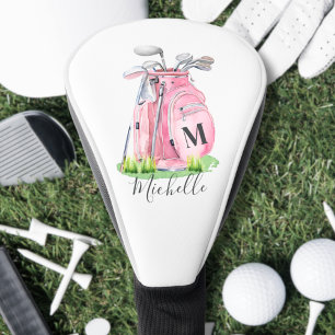 Couvre-club De Golf Monogramme Rose Pâle
