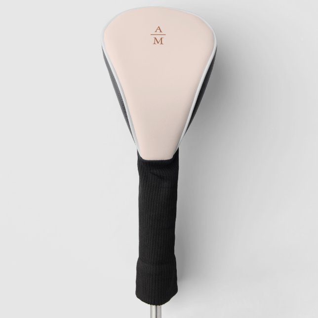 Couvre-club De Golf Monogramme rose pastel moderne (Devant)