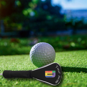 Couvre-club De Golf Monogramme rouge jaune pourpre vert initial D