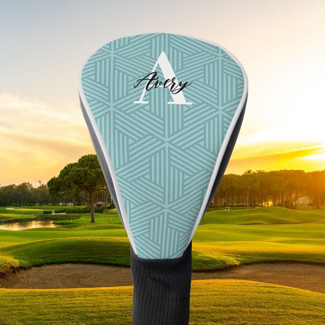 Couvre-club De Golf Monogramme tendance avec superposition de nom de s (Créateur téléchargé)