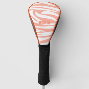 Couvre-club De Golf Monogramme Turquoise rayé Zèbre motif tendance