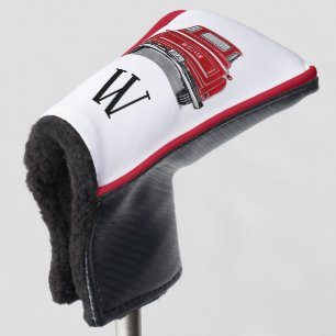 Couvre-club De Golf Monogramme vintage de camion rouge