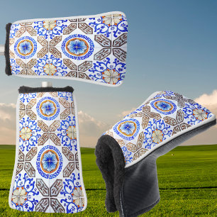 Couvre-club De Golf Mosaïque bleue italienne