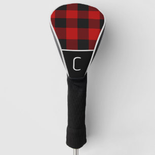 Couvre-club De Golf Motif à carreaux et damier rouge et noir de style 