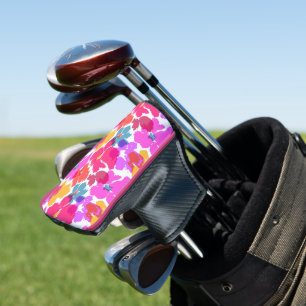 Couvre-club De Golf Motif à fleurs moderne en néon coloré