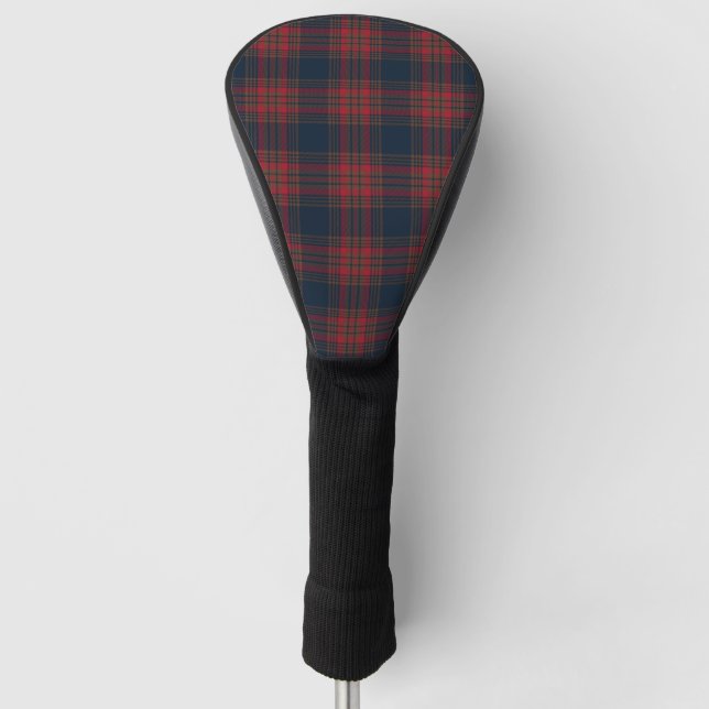 Couvre-club De Golf Motif à plaid bleu de la Marine rouge (Devant)