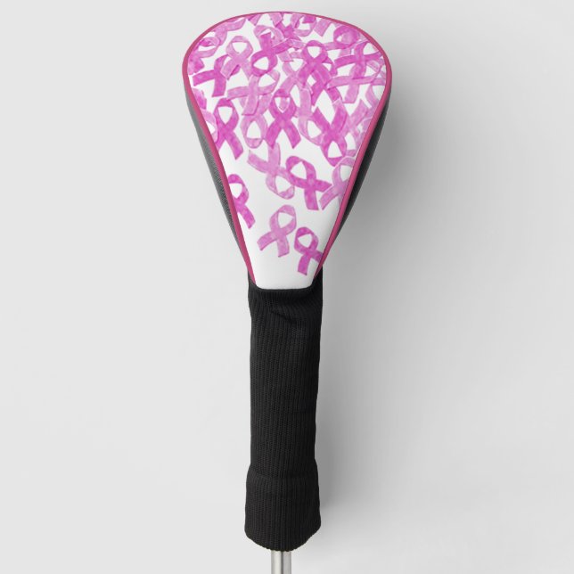 Couvre-club De Golf Motif à ruban rose (Devant)