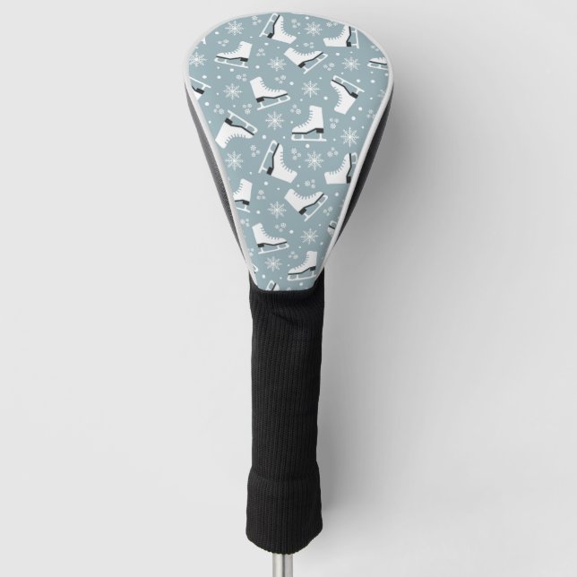 Couvre-club De Golf Motif à thème hiver avec patins à glace (Devant)