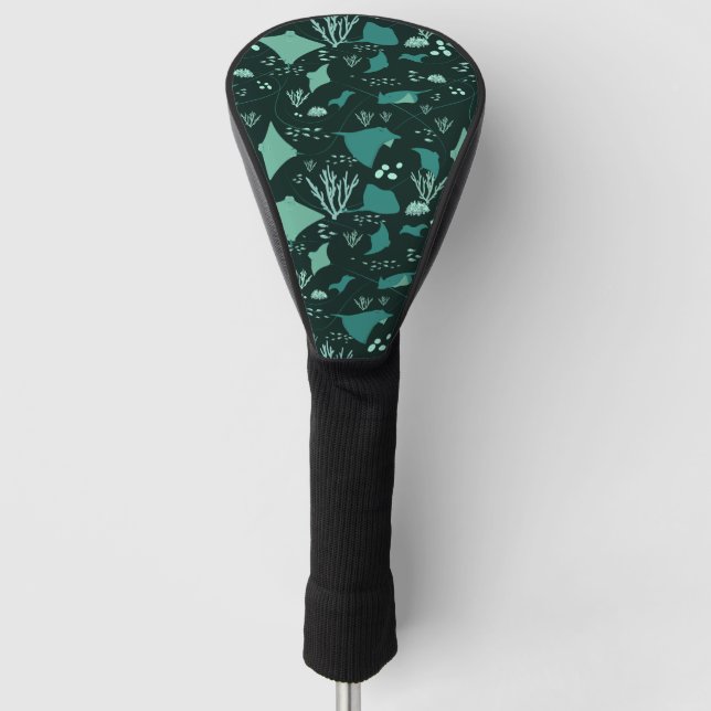 Couvre-club De Golf Motif bleu bleu noir (Devant)