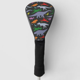 Couvre-club De Golf Motif coloré de dinosaure (foncé)