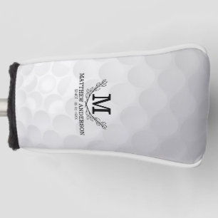 Couvre-club De Golf Motif de balle de golf personnalisé Nom Monogramme