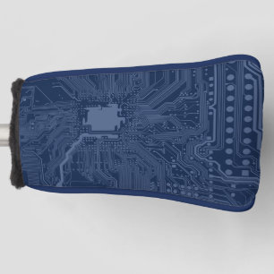 Couvre-club De Golf Motif de circuit Geek bleu