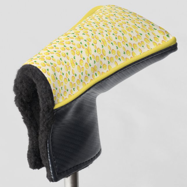 Couvre-club De Golf motif de citron jaune (Devant 3/4)