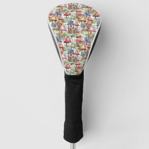 Couvre-club De Golf Motif de cottage champignon fantaisiste (1)