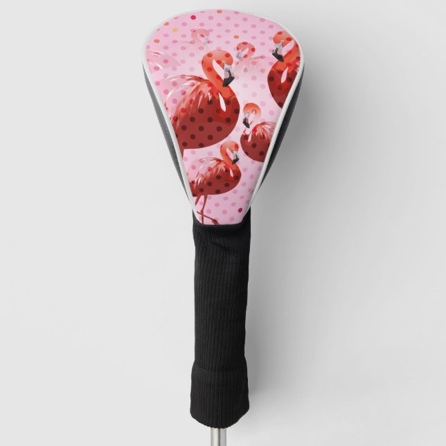 Couvre-club De Golf Motif de flamant rose à l'aquarelle (Devant)