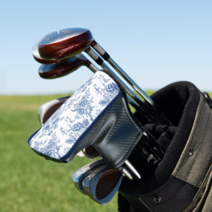 Couvre-club De Golf Motif de fleurs bleues