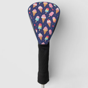 Couvre-club De Golf Motif de glace, de sucettes glacées et de cerises