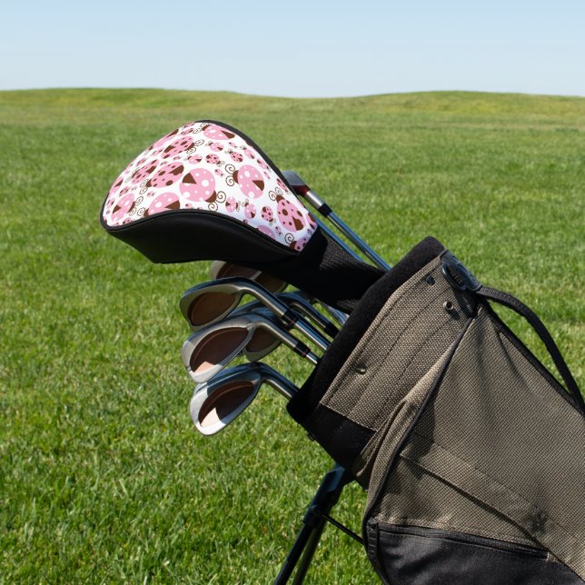 Couvre-club De Golf Motif De Ladybugs, Mignons Ladybugs, Pink Ladybugs (In Situ)