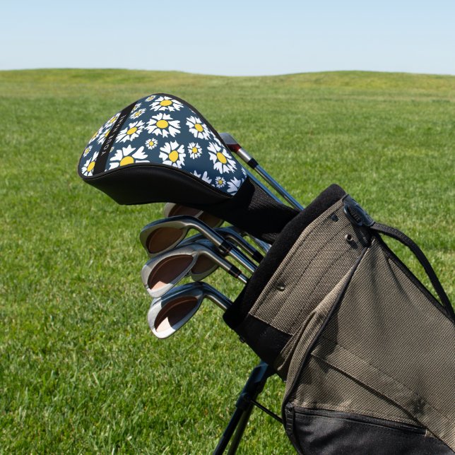 Couvre-club De Golf Motif de marguerite, marguerites blanches, Votre n (In Situ)