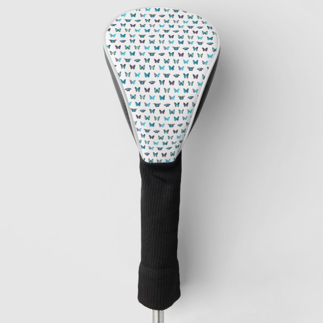 Couvre-club De Golf Motif de papillon (blanc) (Devant)