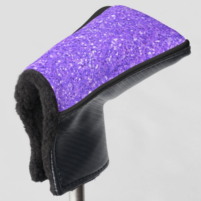 Couvre-club De Golf Motif de parties scintillant pétillant violet (Devant 3/4)
