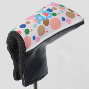 Couvre-club De Golf Motif de point de Polka Monogramme moderne