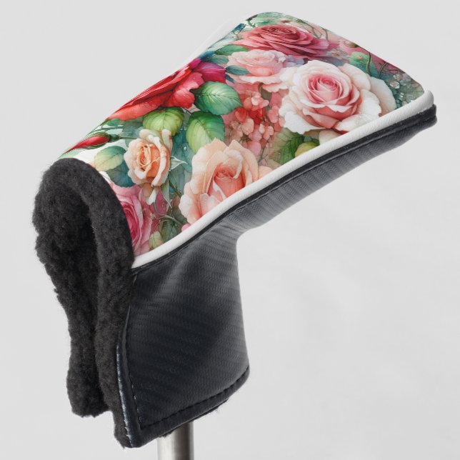 Couvre-club De Golf Motif de Rose lunatique (Devant 3/4)