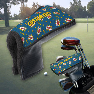 Couvre-club De Golf Motif d'effet sonore de bande dessinée